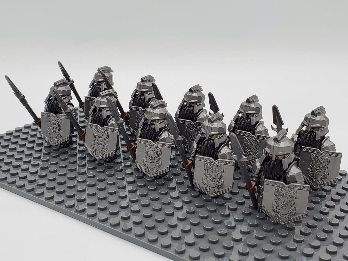 LOTR Dwarf Heavy Pikes Infantry Army 10 Minifigures Set