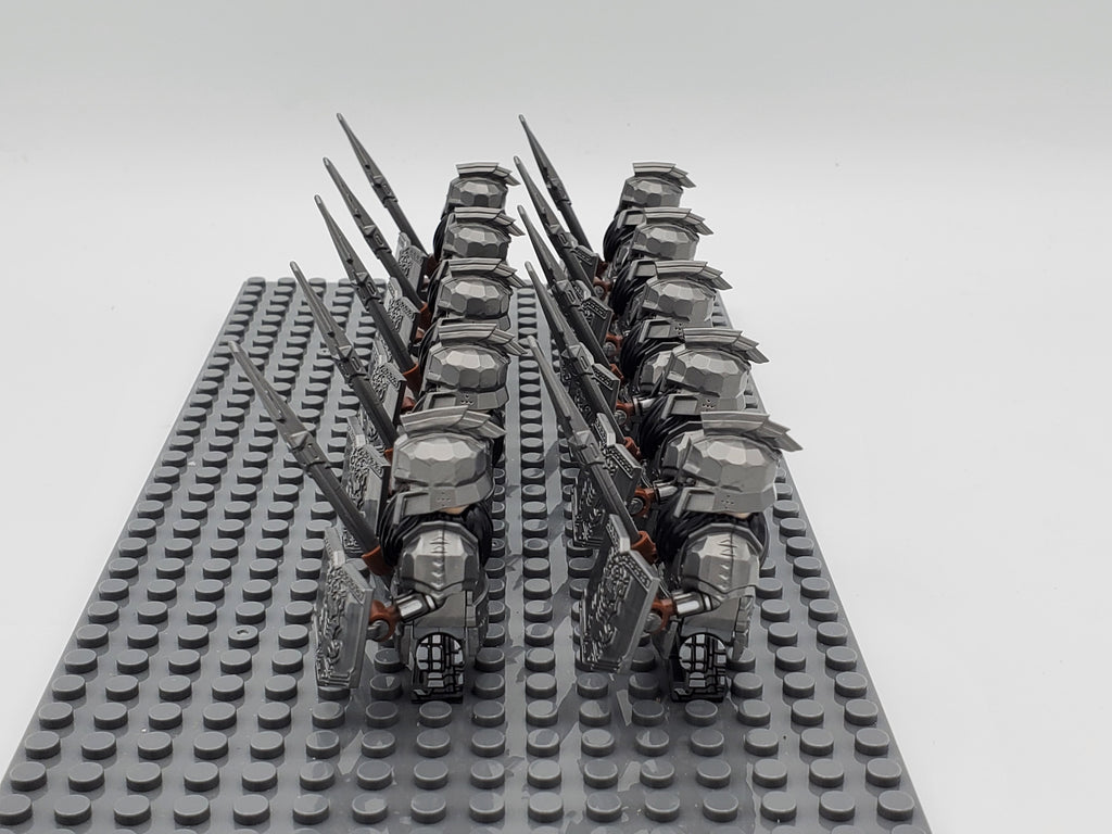 LOTR Dwarf Heavy Pikes Infantry Army 10 Minifigures Set