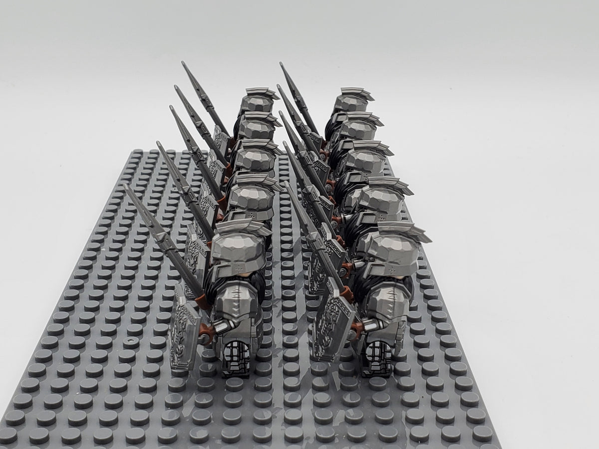 LOTR Dwarf Heavy Pikes Infantry Army 10 Minifigures Set