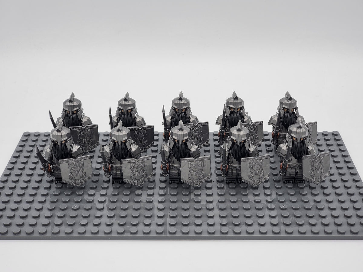 LOTR Dwarf Heavy Shortswords Infantry Army 10 Minifigures Set