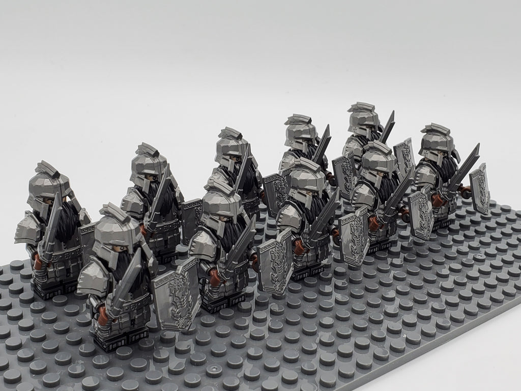 LOTR Dwarf Heavy Shortswords Infantry Army 10 Minifigures Set