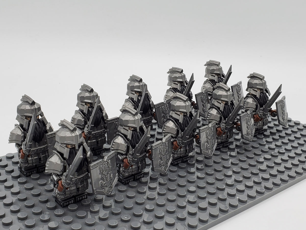 LOTR Dwarf Heavy Shortswords Infantry Army 10 Minifigures Set