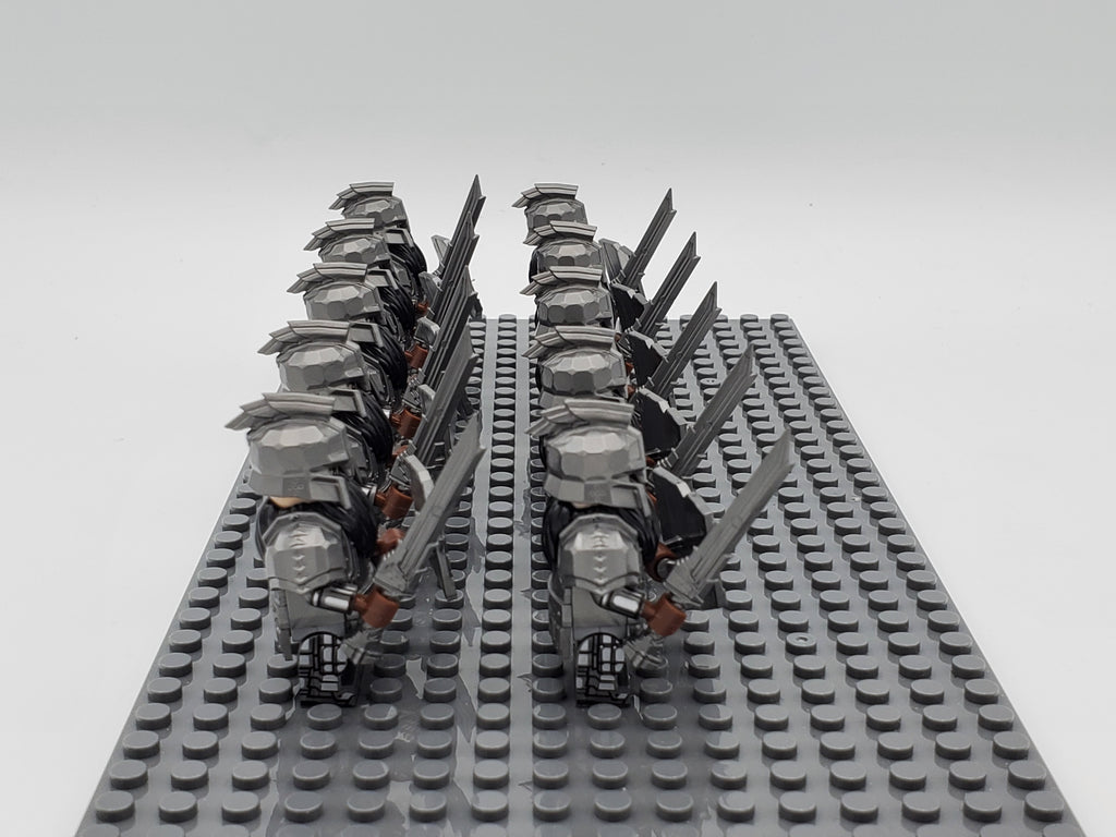 LOTR Dwarf Heavy Shortswords Infantry Army 10 Minifigures Set