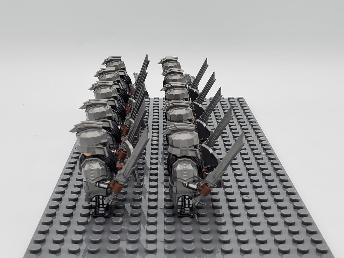 LOTR Dwarf Heavy Shortswords Infantry Army 10 Minifigures Set