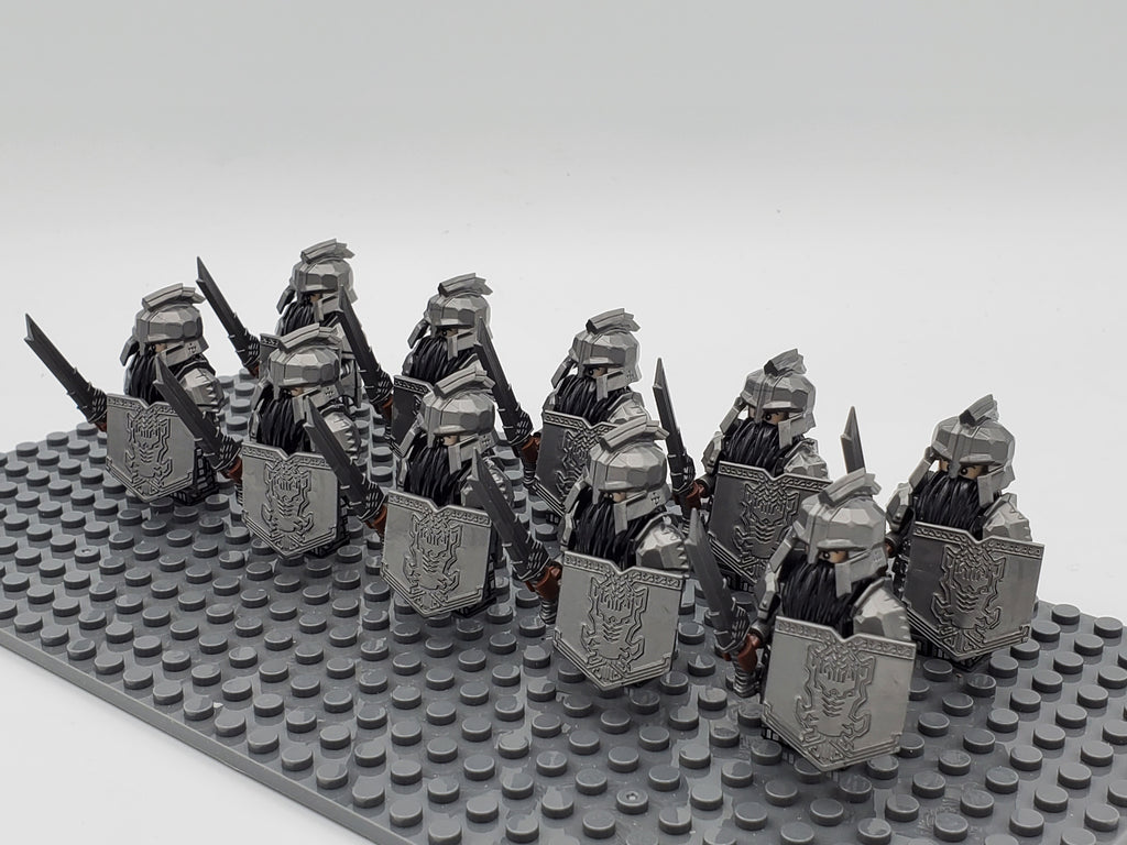 LOTR Dwarf Heavy Shortswords Infantry Army 10 Minifigures Set
