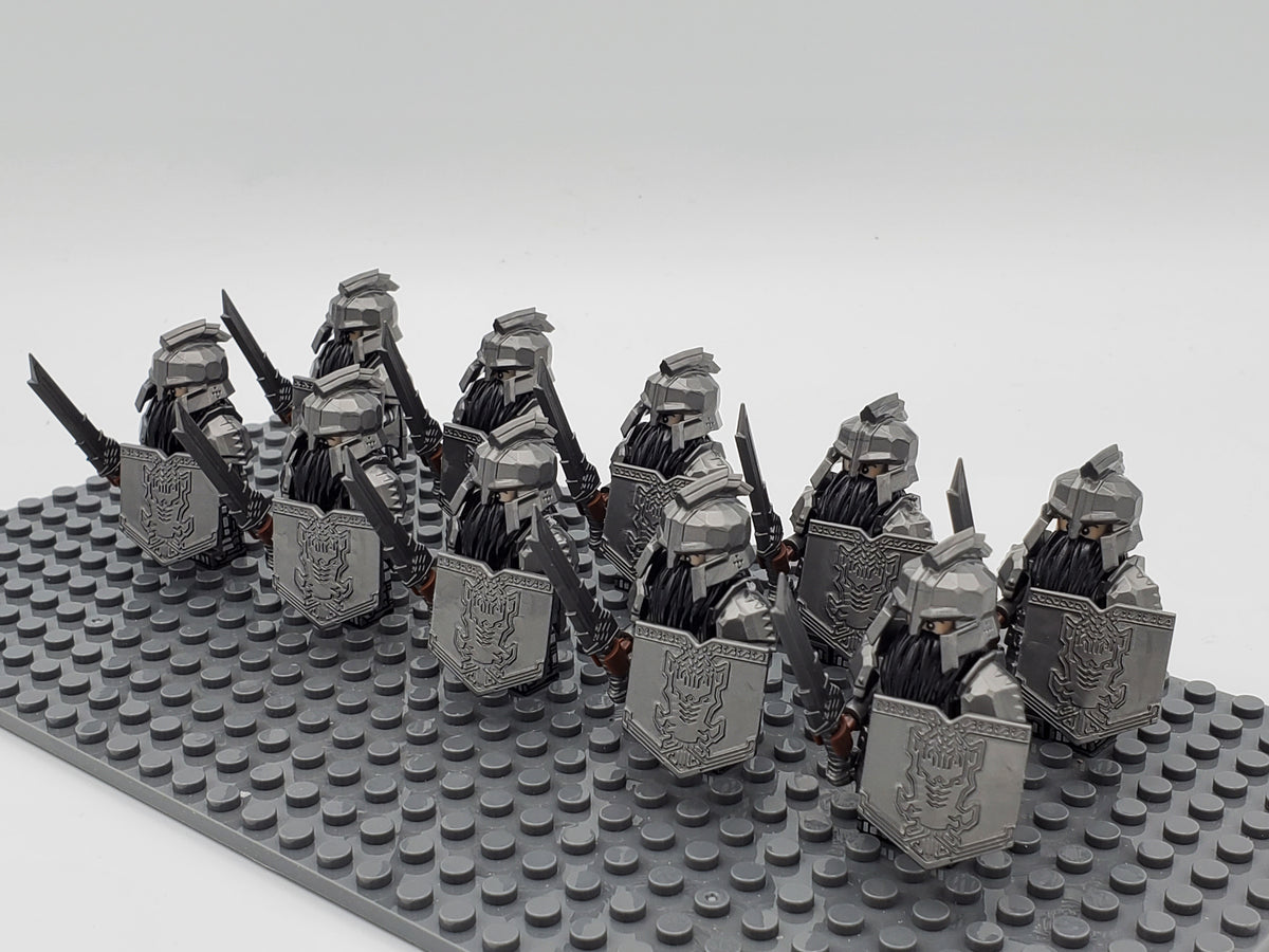 LOTR Dwarf Heavy Shortswords Infantry Army 10 Minifigures Set