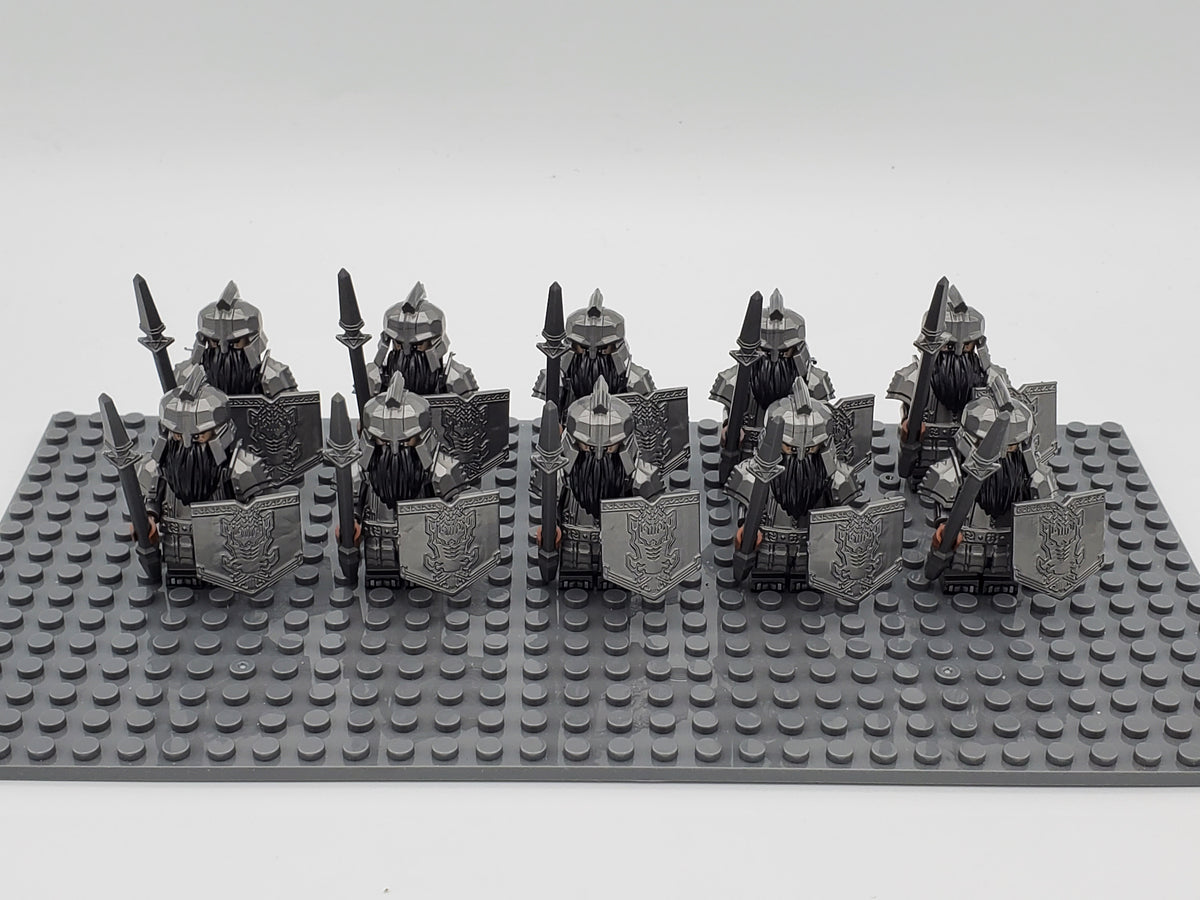 LOTR Dwarf Heavy Spears Infantry Army 10 Minifigures Set