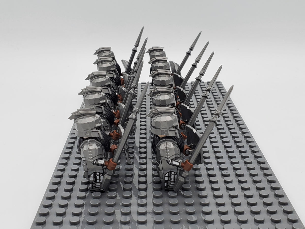 LOTR Dwarf Heavy Spears Infantry Army 10 Minifigures Set