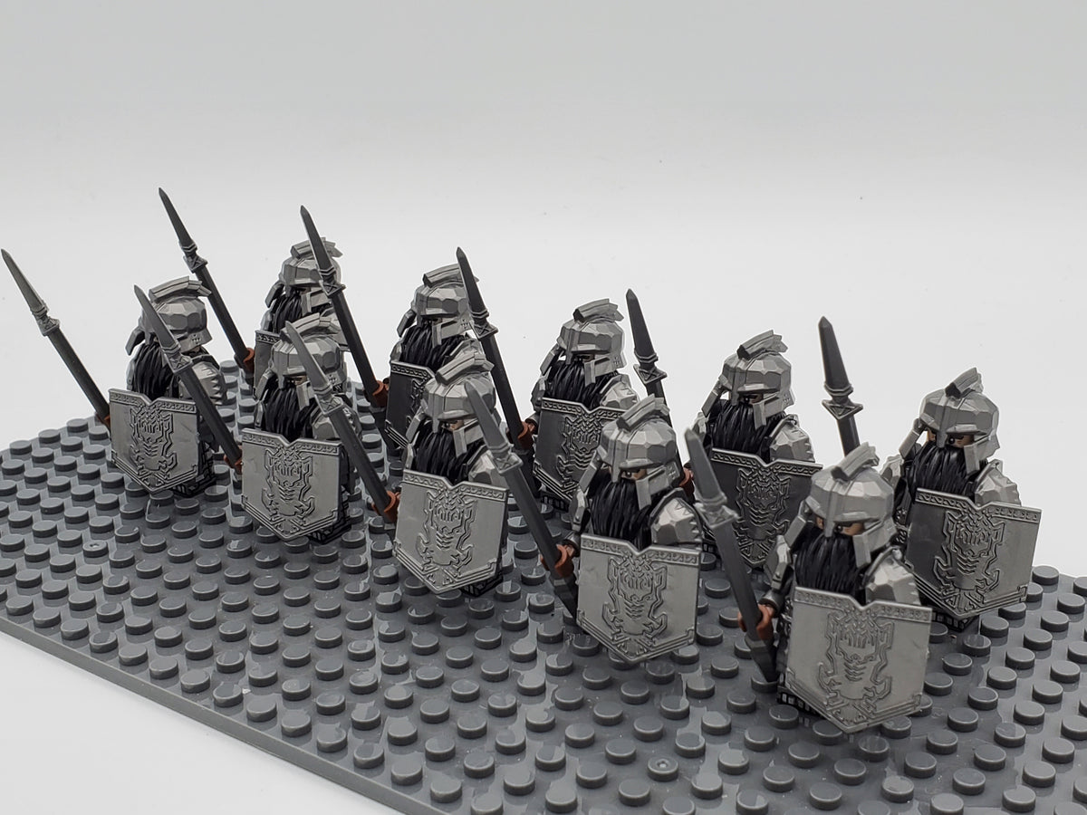 LOTR Dwarf Heavy Spears Infantry Army 10 Minifigures Set