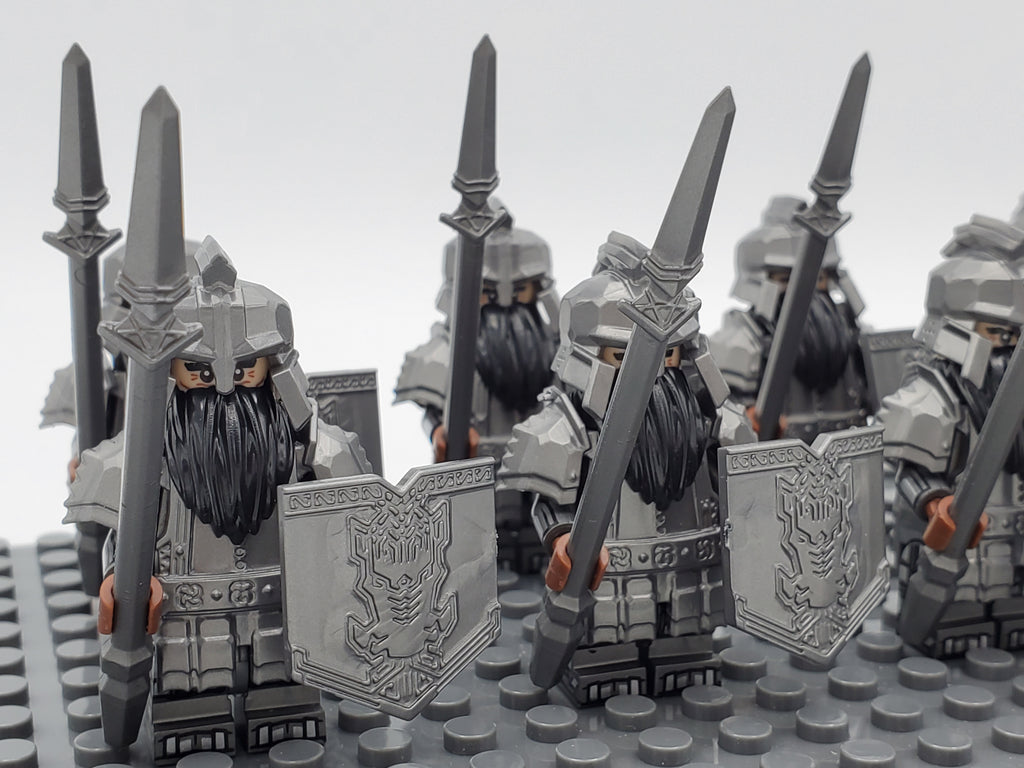 LOTR Dwarf Heavy Spears Infantry Army 10 Minifigures Set