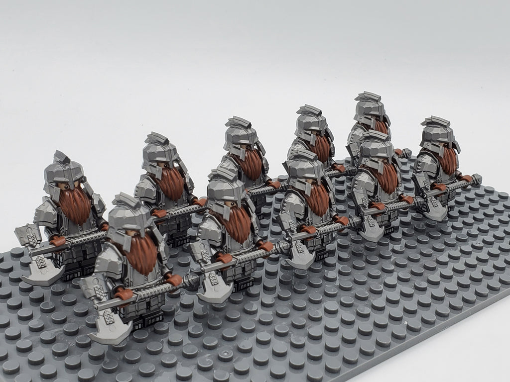 LOTR Dwarf Heavy Axe Infantry Army 10 Minifigures Set