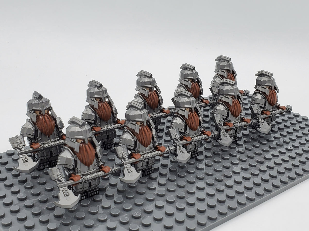LOTR Dwarf Heavy Axe Infantry Army 10 Minifigures Set