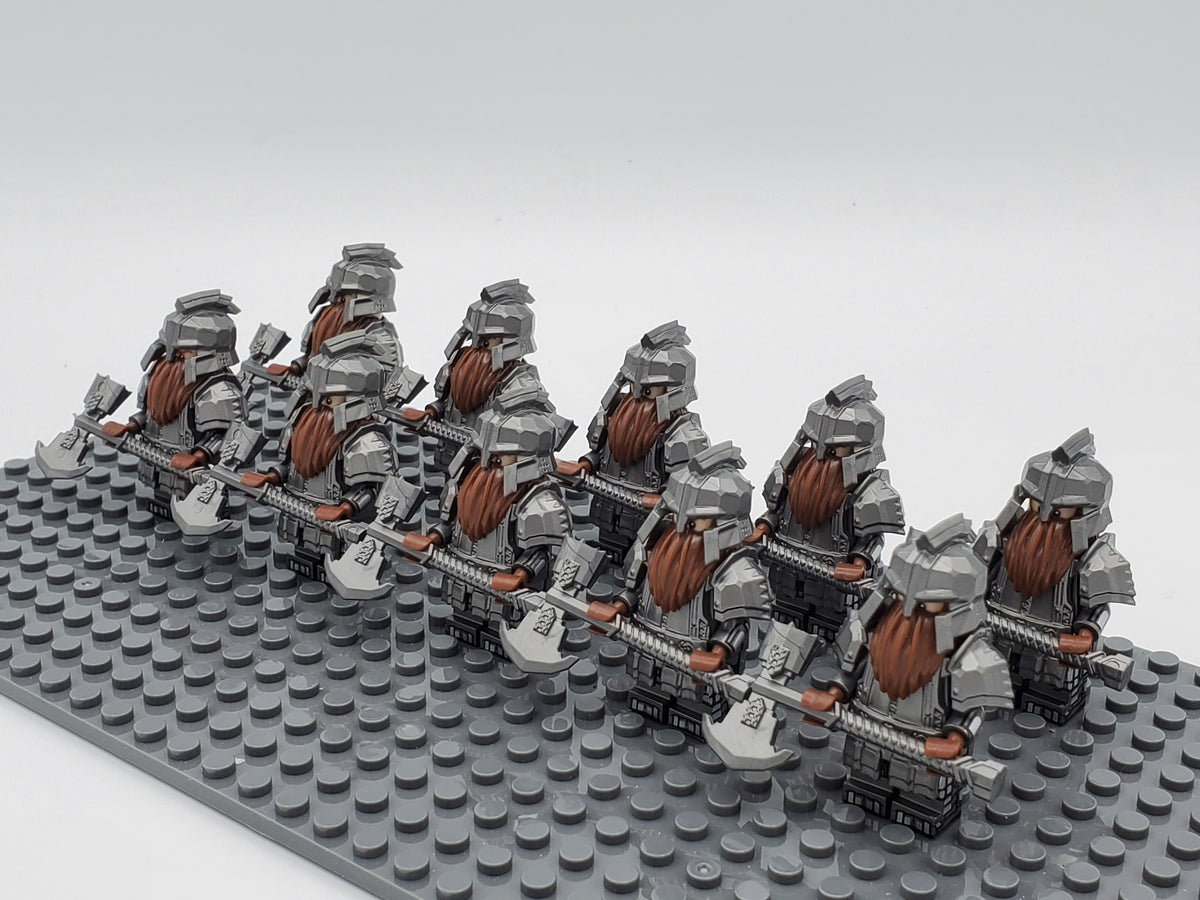LOTR Dwarf Heavy Axe Infantry Army 10 Minifigures Set