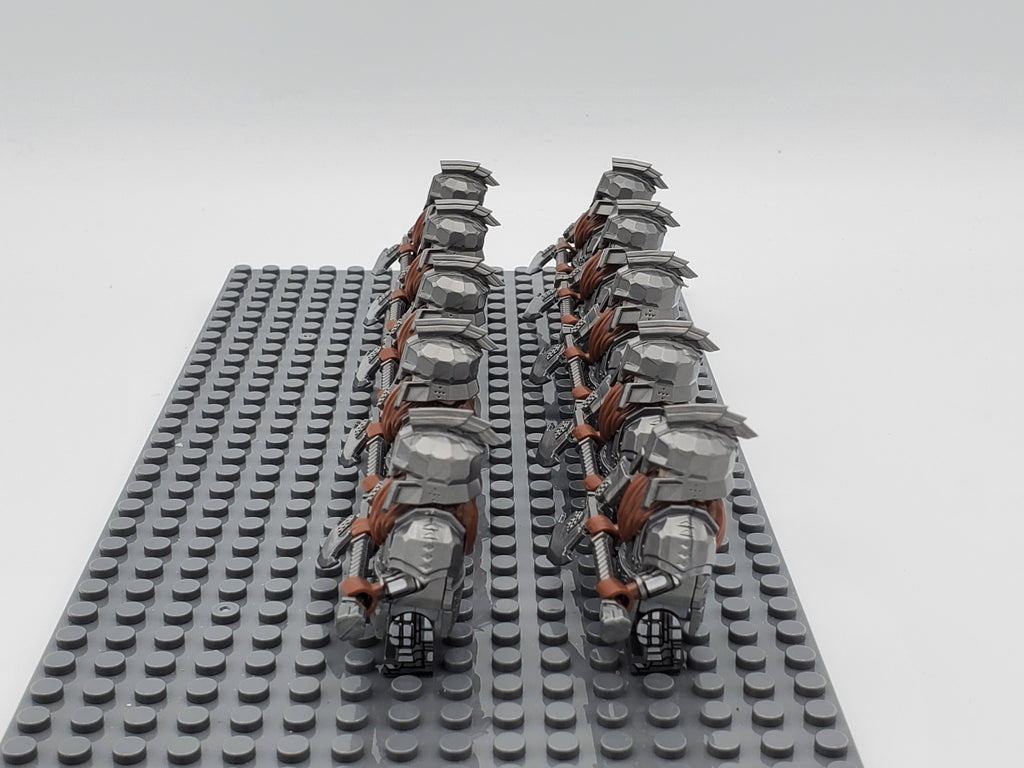 LOTR Dwarf Heavy Axe Infantry Army 10 Minifigures Set