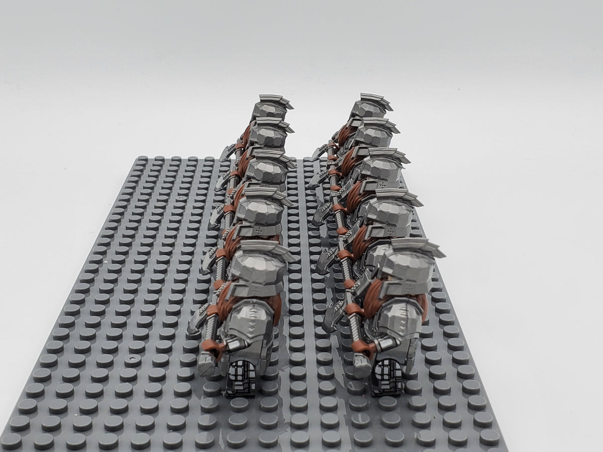 LOTR Dwarf Heavy Axe Infantry Army 10 Minifigures Set