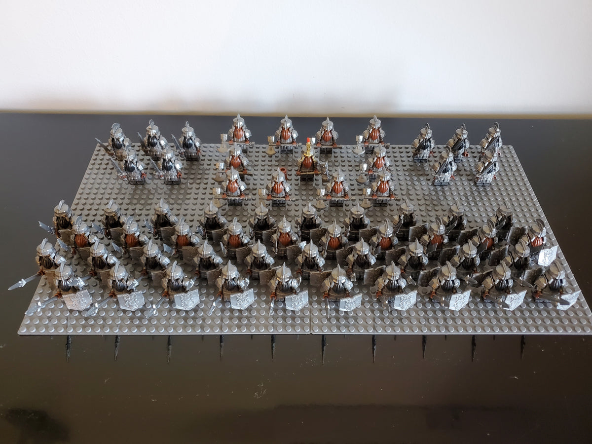 LOTR Dwarf Heavy Battalion Infantry Army 61 Minifigures Set