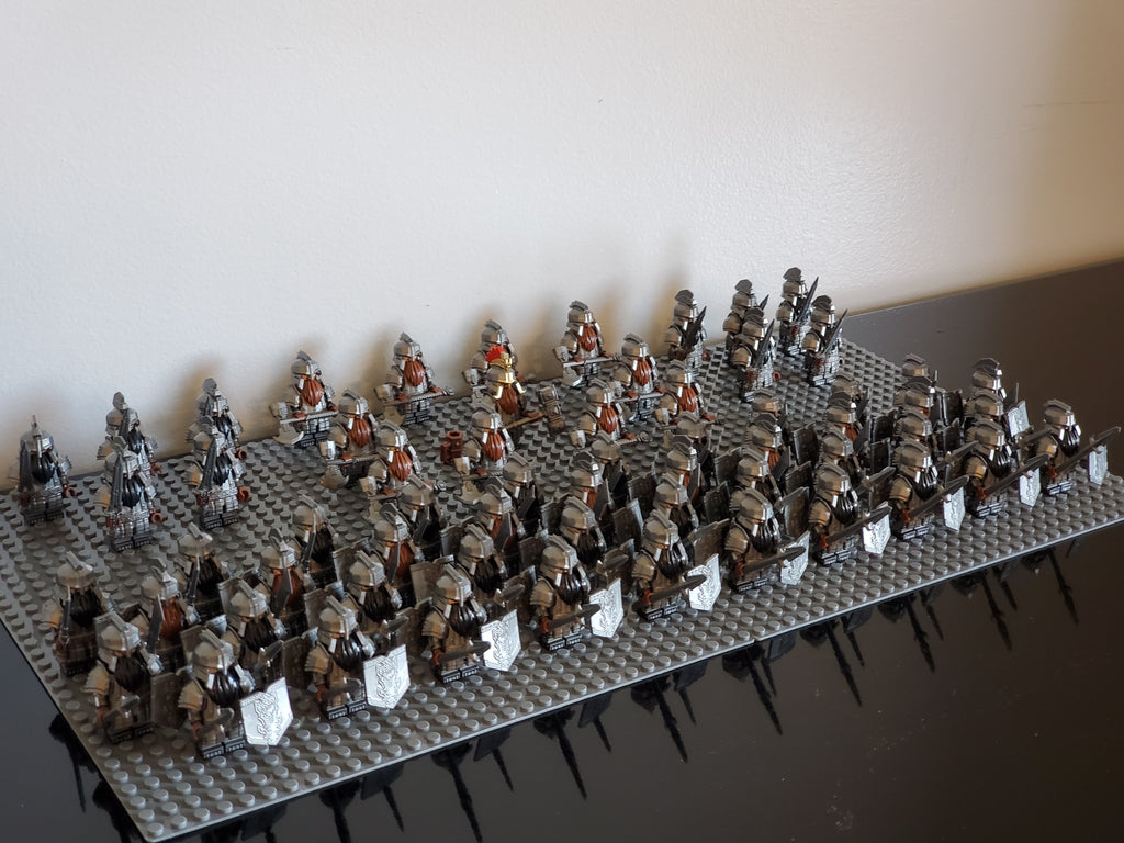 LOTR Dwarf Heavy Battalion Infantry Army 61 Minifigures Set