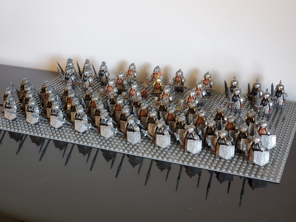 LOTR Dwarf Heavy Battalion Infantry Army 61 Minifigures Set