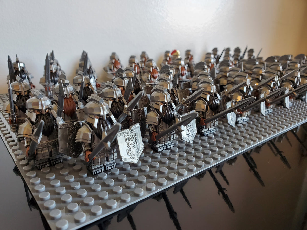 LOTR Dwarf Heavy Battalion Infantry Army 61 Minifigures Set