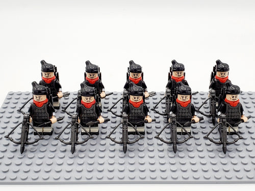 Ancient China Qin Dynasty 10 Crossbows Soldiers Set