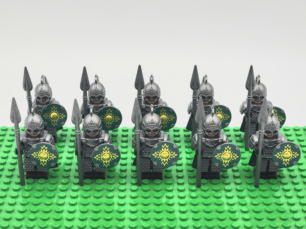 LOTR Rohan Royal Guards Heavy Long Spears Army 10 Minifigures Set