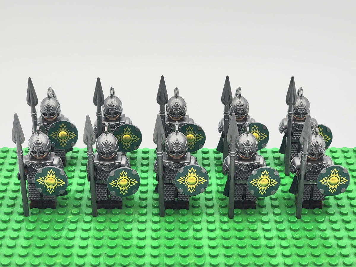 LOTR Rohan Royal Guards Heavy Long Spears Army 10 Minifigures Set