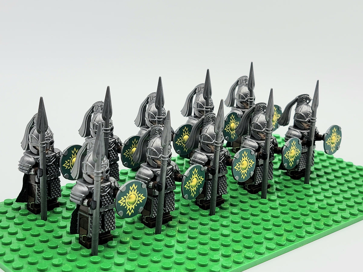 LOTR Rohan Royal Guards Heavy Long Spears Army 10 Minifigures Set