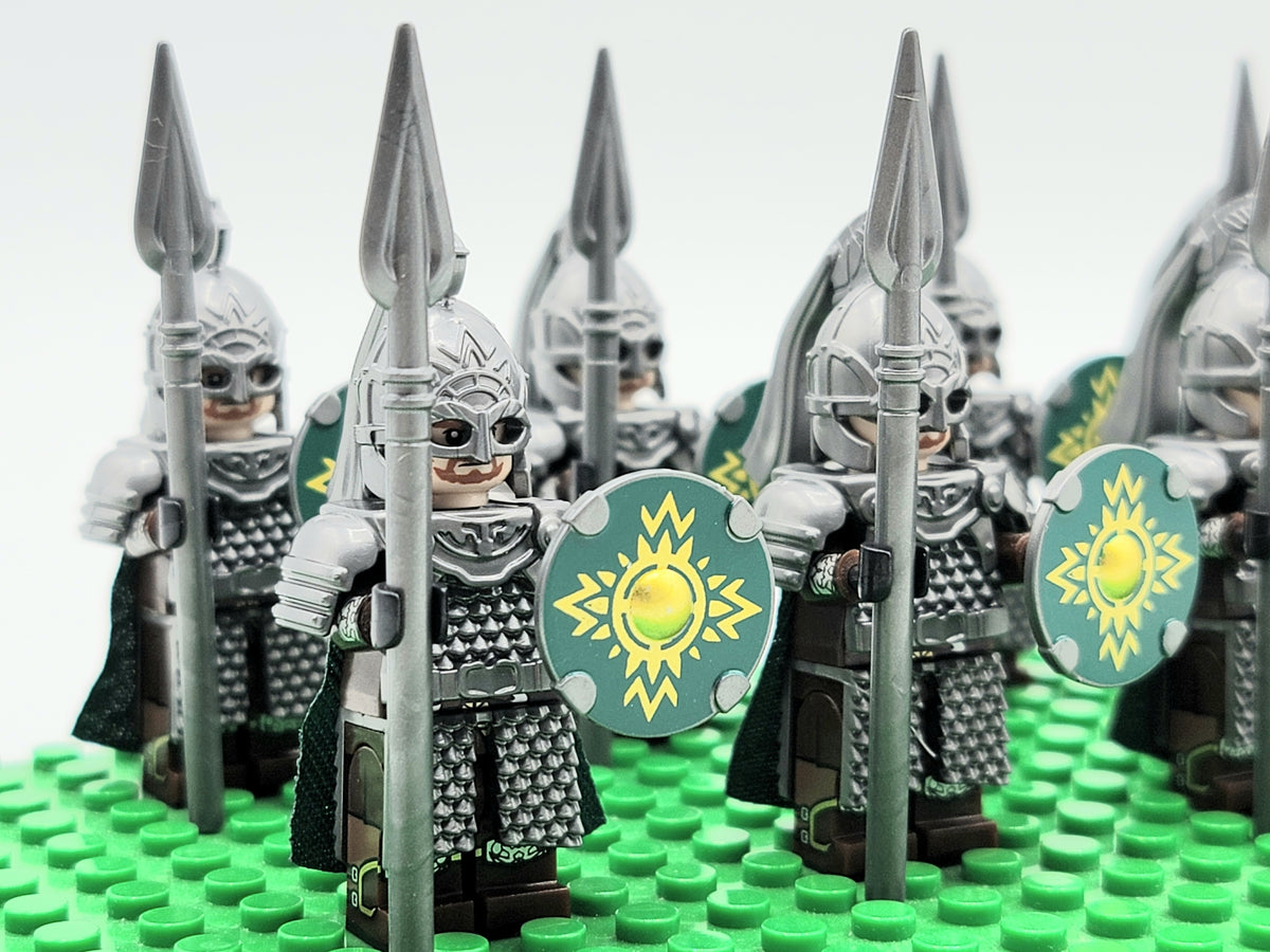 LOTR Rohan Royal Guards Heavy Long Spears Army 10 Minifigures Set