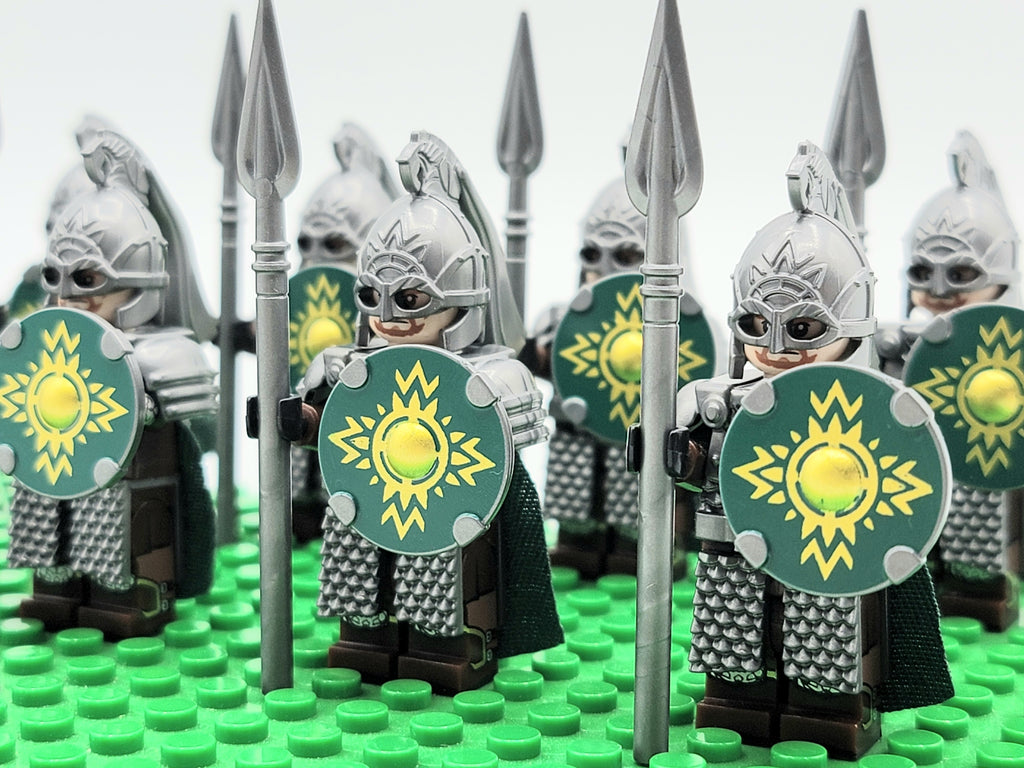LOTR Rohan Royal Guards Heavy Long Spears Army 10 Minifigures Set