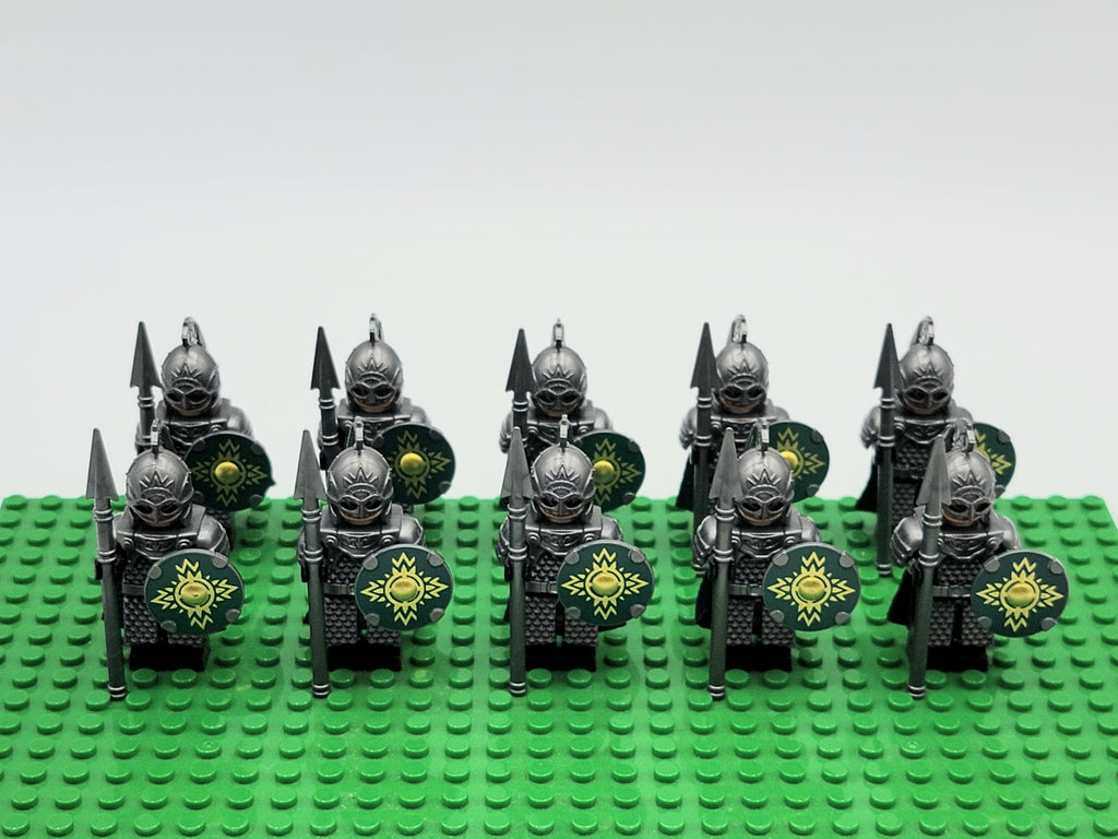 LOTR Rohan Royal Guards Heavy Short Spears Army 10 Minifigures Set