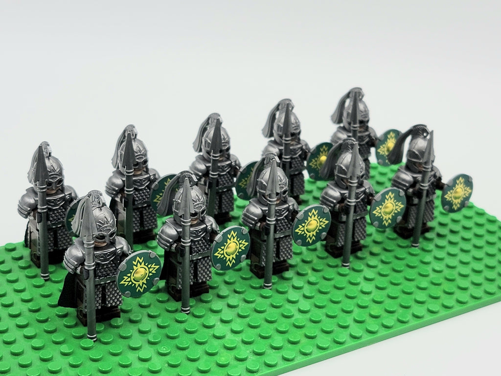 LOTR Rohan Royal Guards Heavy Short Spears Army 10 Minifigures Set