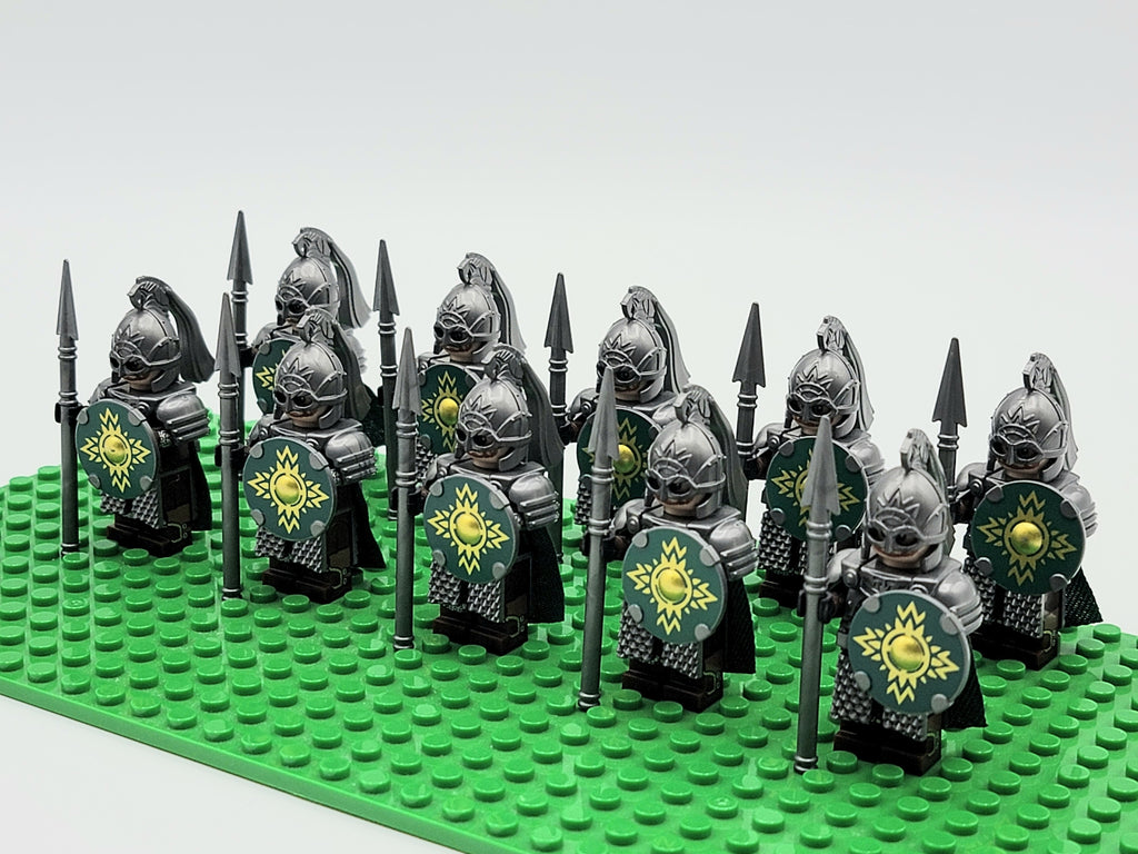 LOTR Rohan Royal Guards Heavy Short Spears Army 10 Minifigures Set