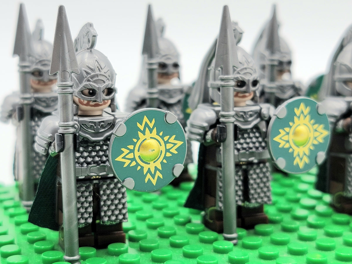 LOTR Rohan Royal Guards Heavy Short Spears Army 10 Minifigures Set
