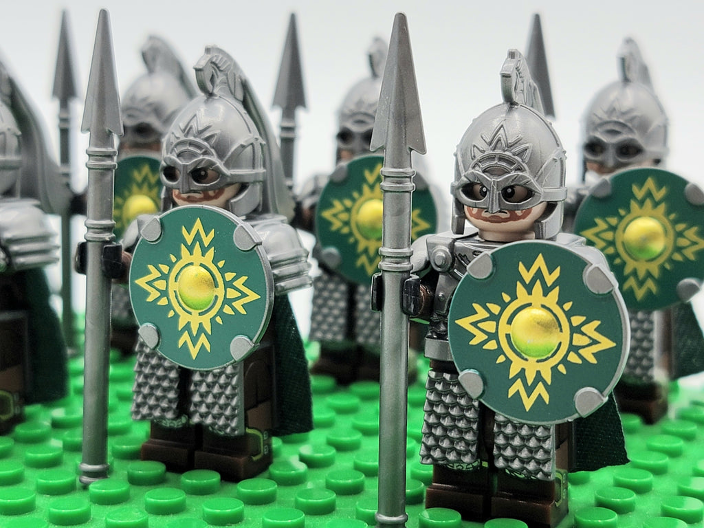 LOTR Rohan Royal Guards Heavy Short Spears Army 10 Minifigures Set