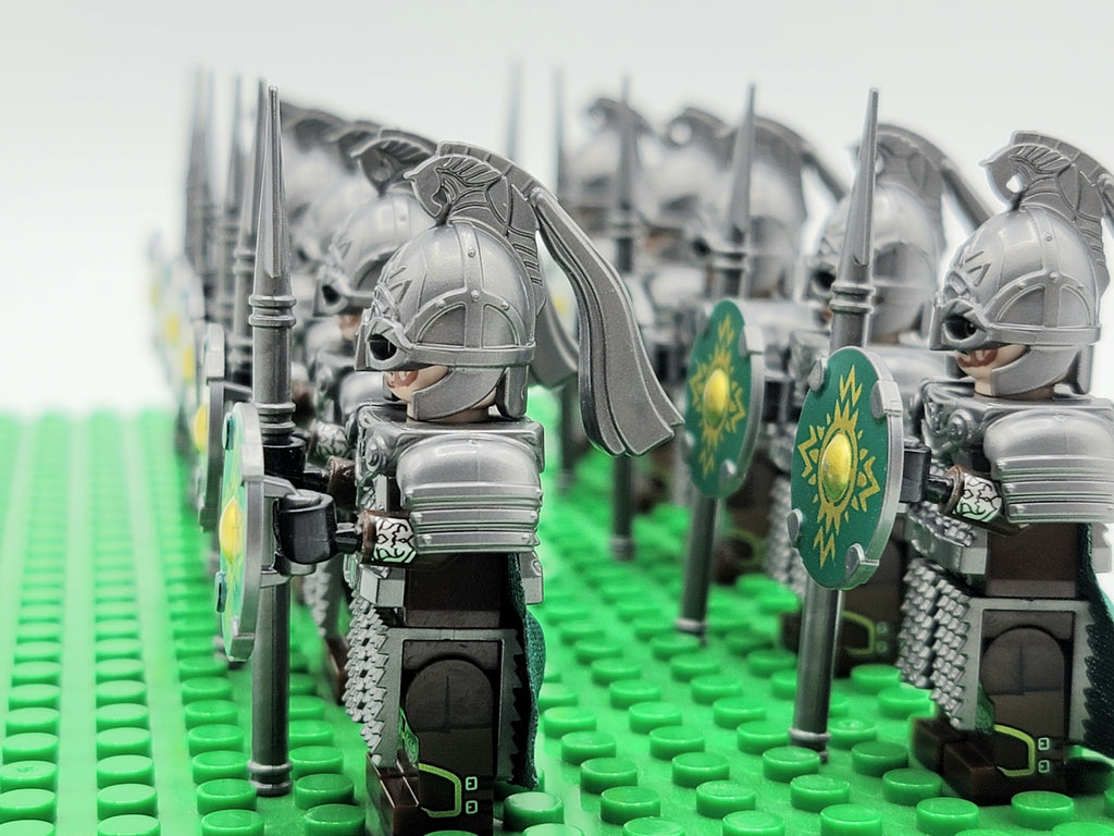 LOTR Rohan Royal Guards Heavy Short Spears Army 10 Minifigures Set