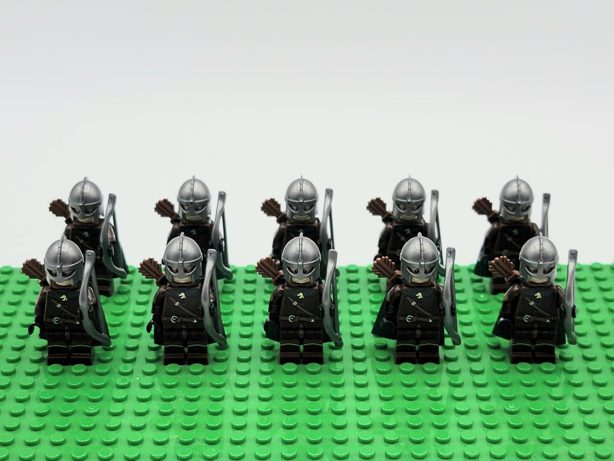 LOTR Rohan Royal Guards Light Archers Army 10 Minifigures Set