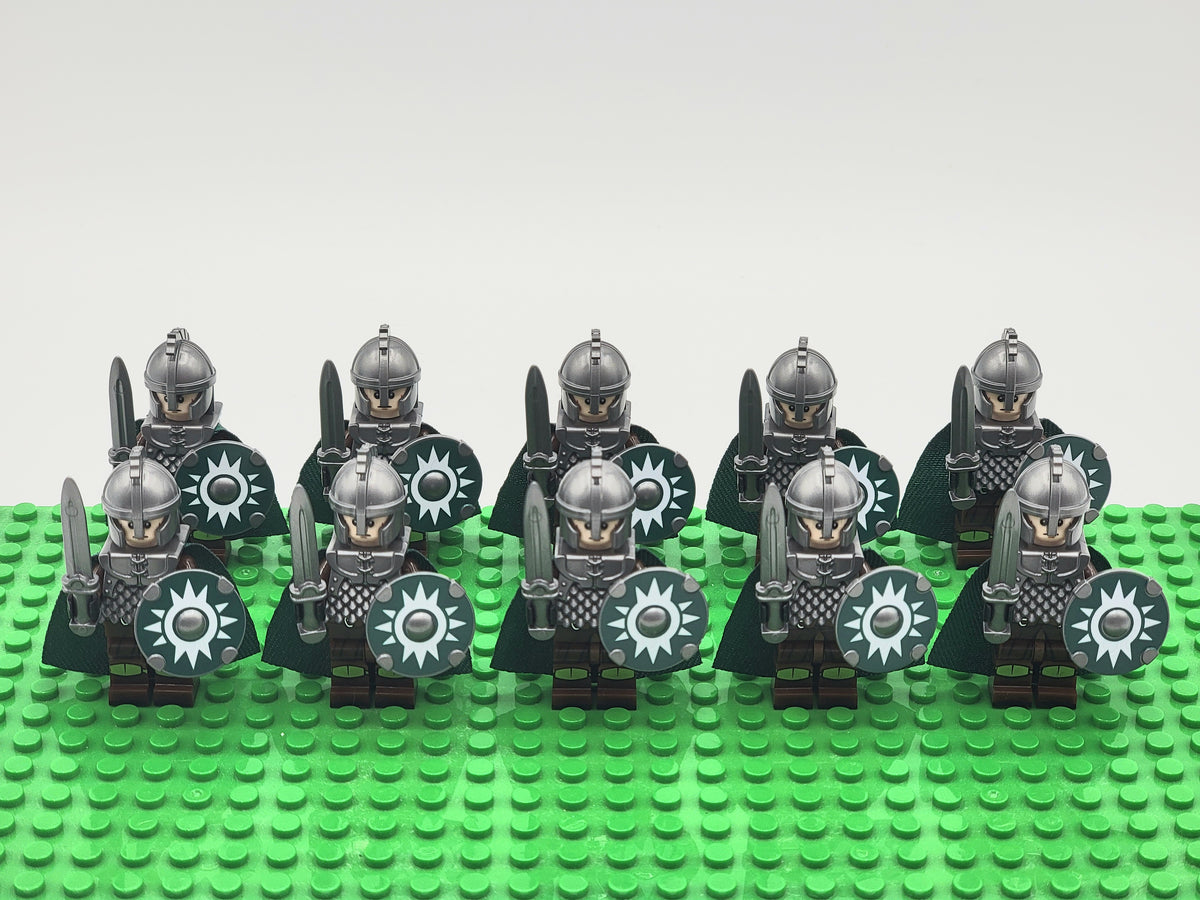 LOTR Rohan Royal Guards Heavy Shortswords Army 10 Minifigures Set