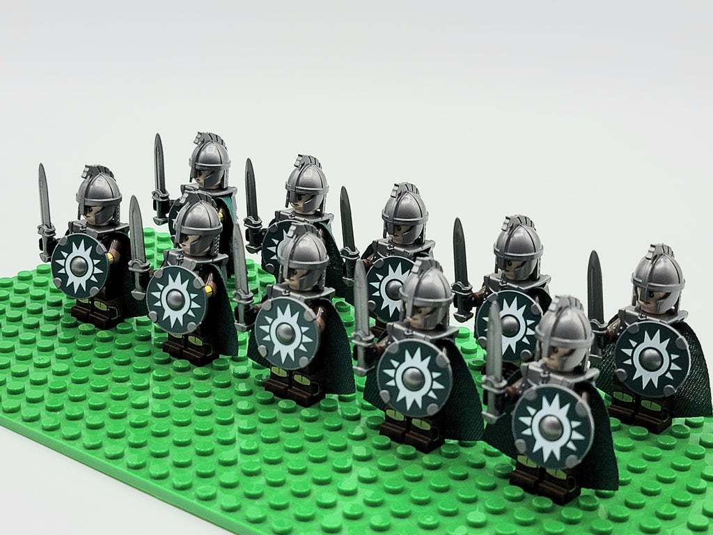 LOTR Rohan Royal Guards Heavy Shortswords Army 10 Minifigures Set
