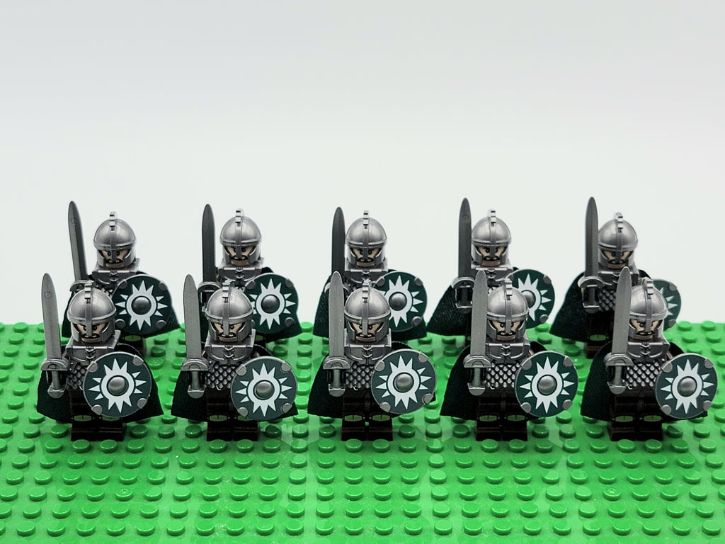 LOTR Rohan Royal Guards Heavy Longswords Army 10 Minifigures Set