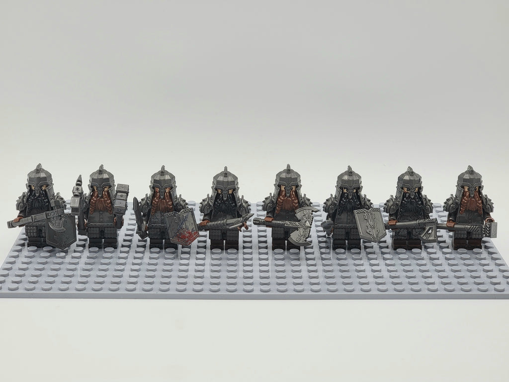 LOTR Dwarf Infantry Assortment Army 8 Minifigures Set XH