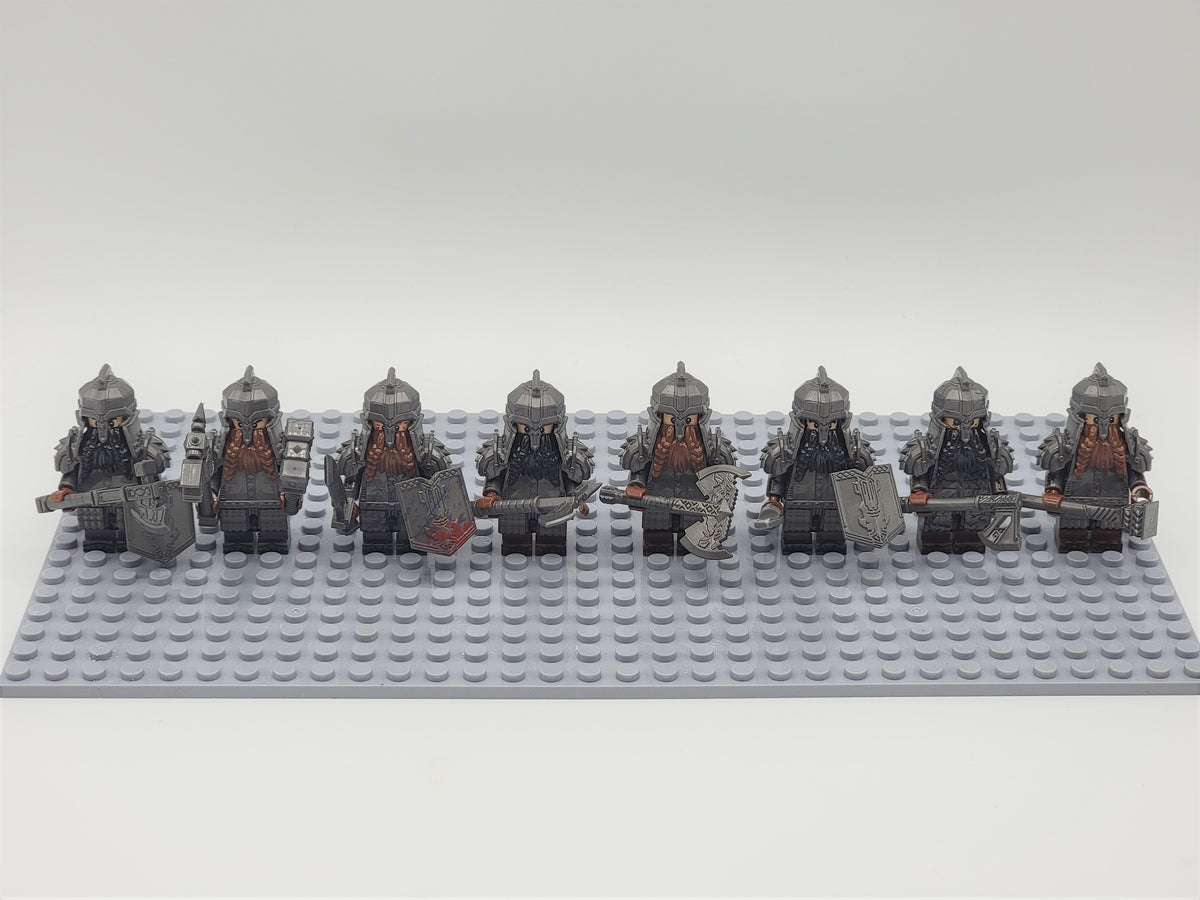 LOTR Dwarf Infantry Assortment Army 8 Minifigures Set XH