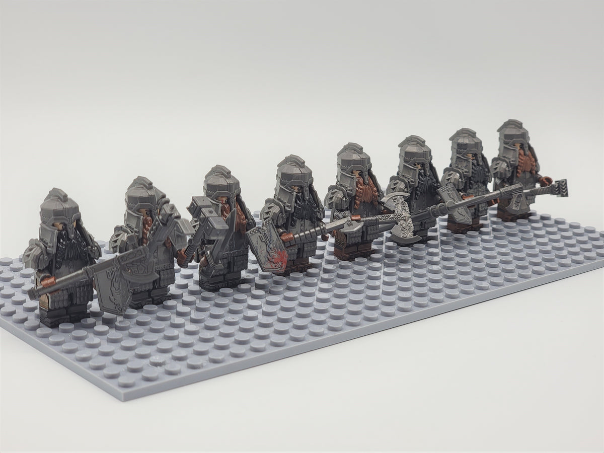 LOTR Dwarf Infantry Assortment Army 8 Minifigures Set XH