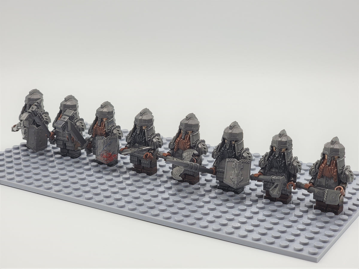 LOTR Dwarf Infantry Assortment Army 8 Minifigures Set XH