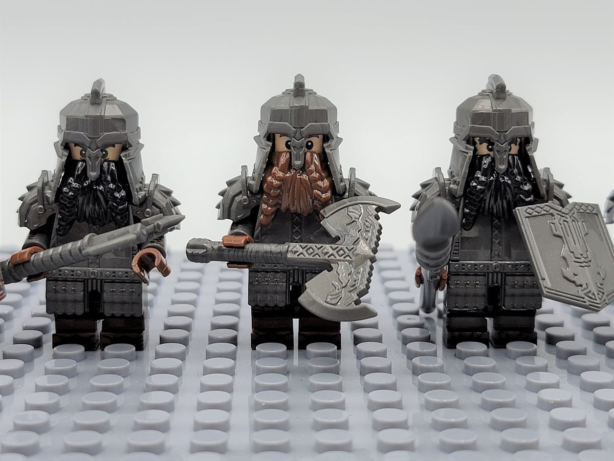 LOTR Dwarf Infantry Assortment Army 8 Minifigures Set XH