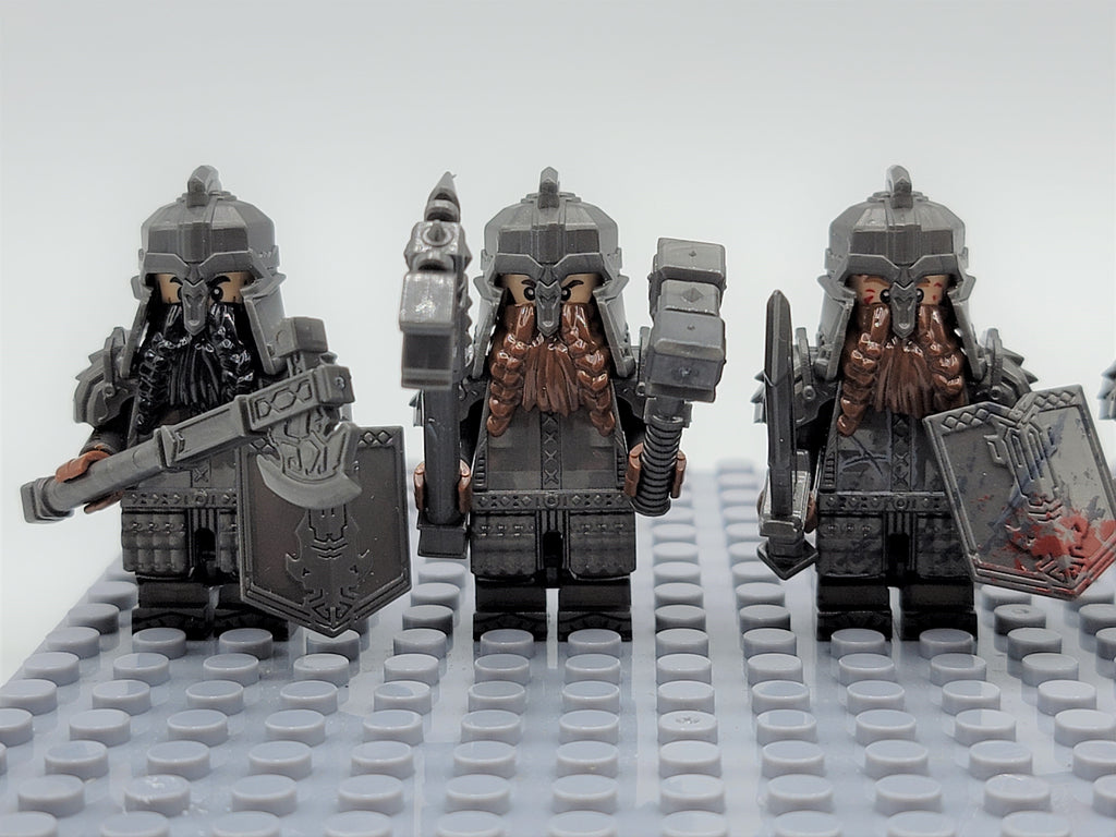 LOTR Dwarf Infantry Assortment Army 8 Minifigures Set XH