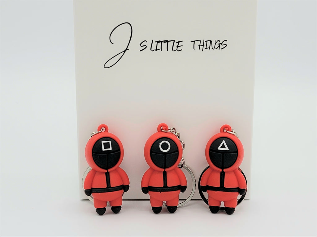 Squid Game Custom Guard Red Jumpsuit Keychain x3pcs