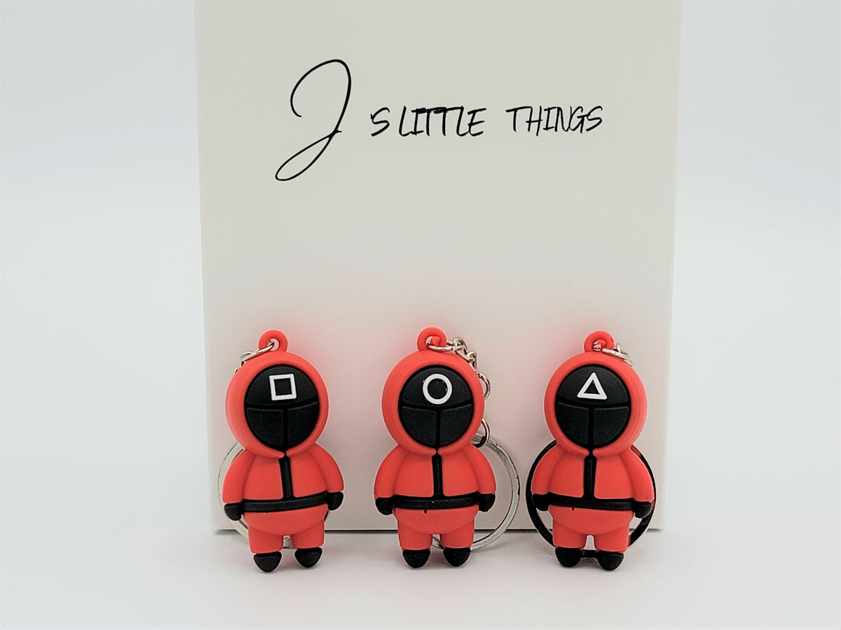 Squid Game Custom Guard Red Jumpsuit Keychain x3pcs