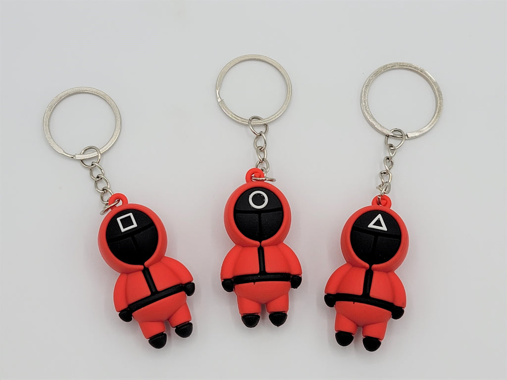 Squid Game Custom Guard Red Jumpsuit Keychain x3pcs