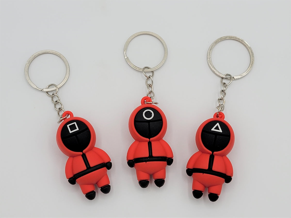 Squid Game Custom Guard Red Jumpsuit Keychain x3pcs