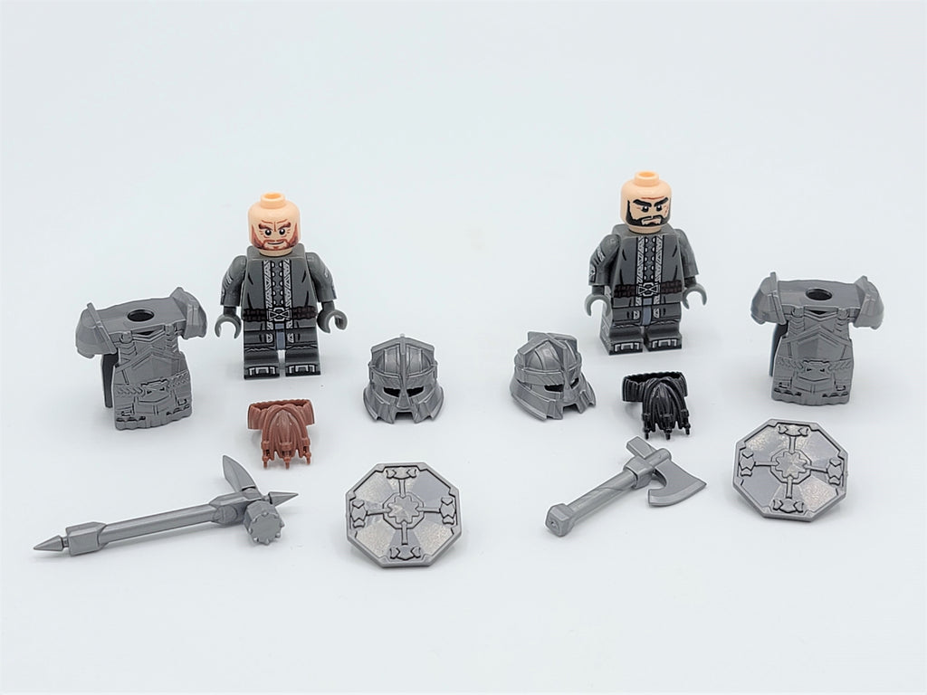 LOTR Mountain Dwarves Heavy Silver Army 10 Minifigures Set